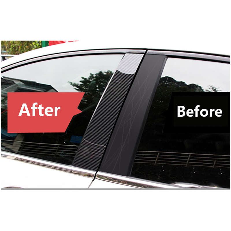 Carbon Fiber Style Window B Pillar Post Cover Fit for Honda Civic 2006-2011