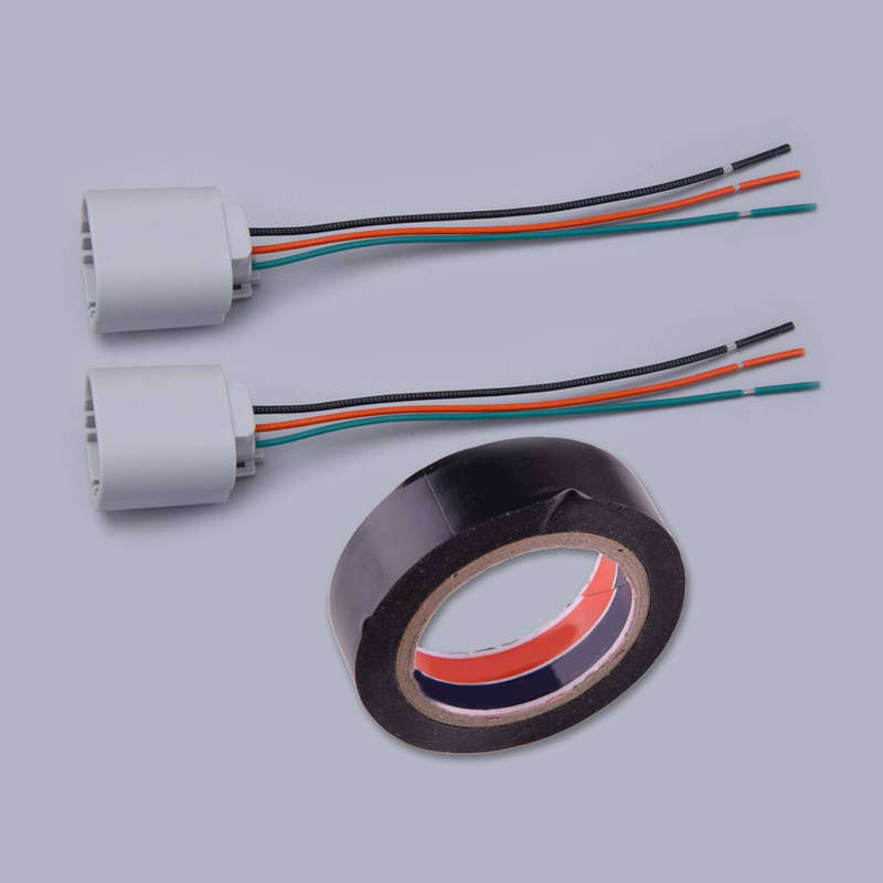 2pcs H13 9008 Headlight Connector Wire Harness with Tape Fit For Ford F150 04-19