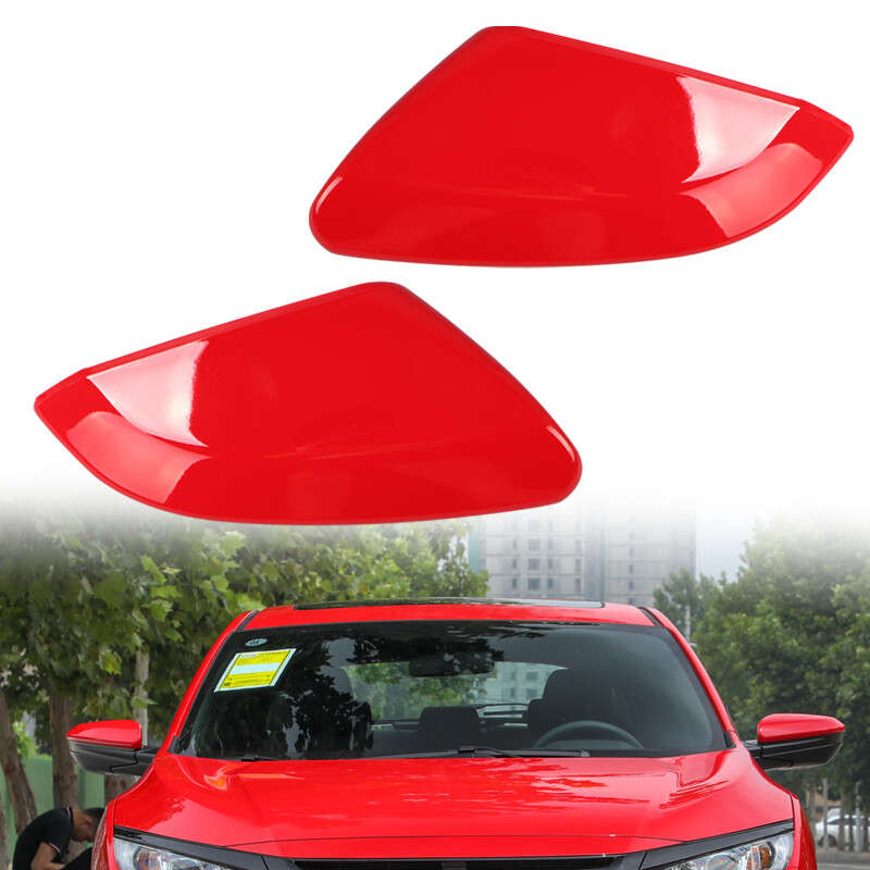 Red 2pcs Side Mirror Cap Cover Replacement fit for Honda Civic 16-2020