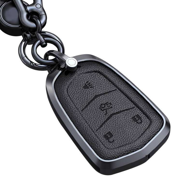 4-Button Key Fob Cover Case Holder Fit For Cadillac ATS CTS CT6 SRX XTS XT4 XT5