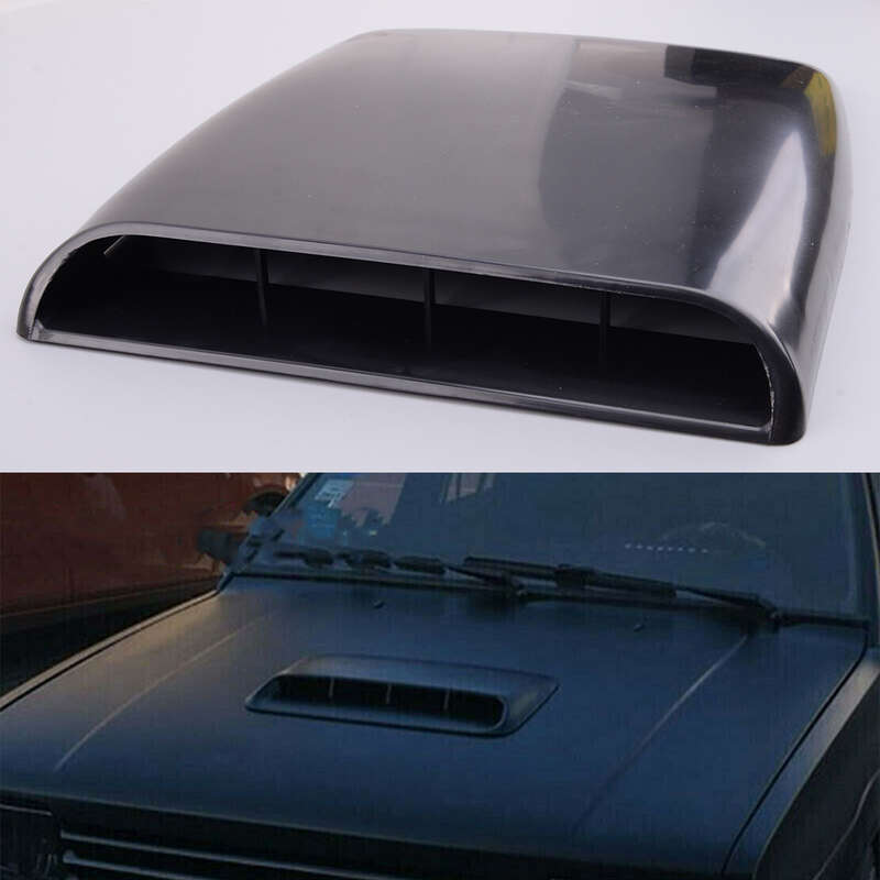 Intake Air Flow Vent Bonnet Hood Scoop Cover Trim Decorative Universal Black