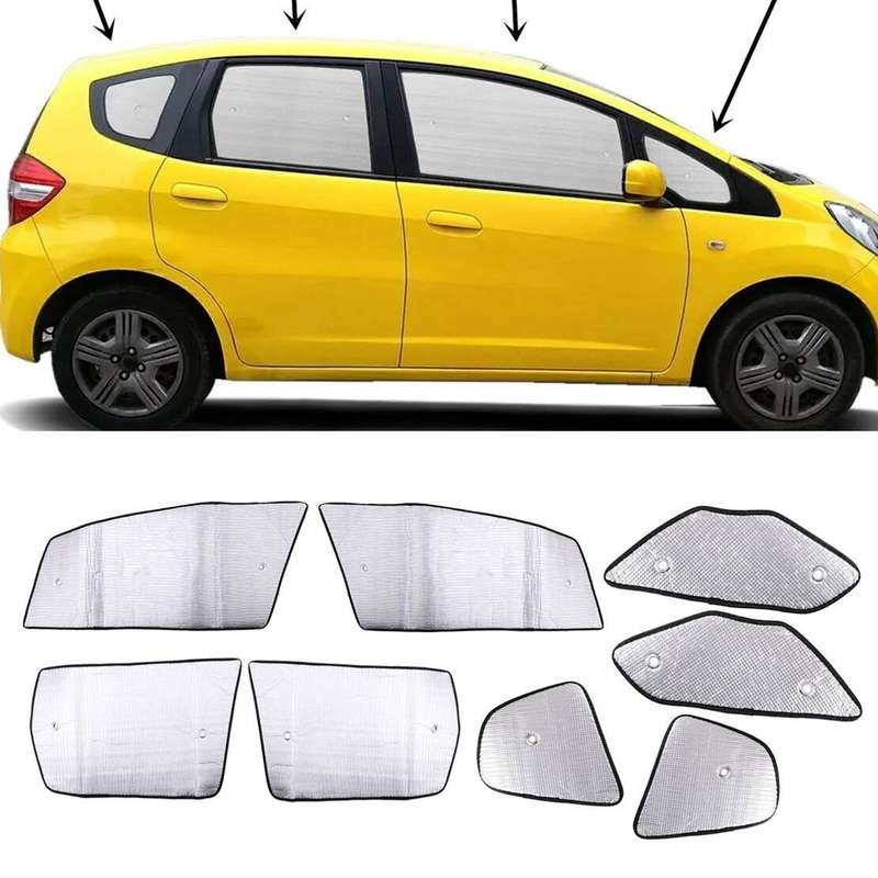 Side Window Silver Privacy Sunshade 4Pcs Fit for Honda Fit Hatchback 08-13