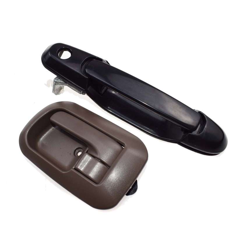 Set 2 Black Outside Brown Inside Front Left Door Handles For 98-03 TOYOTA SIENNA