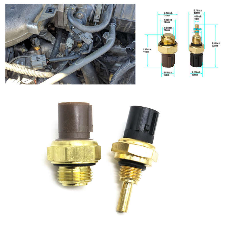 2xCoolant Temperature Sensor & Switch +CONNECTORS For HONDA CR-V Civic ISUZU US