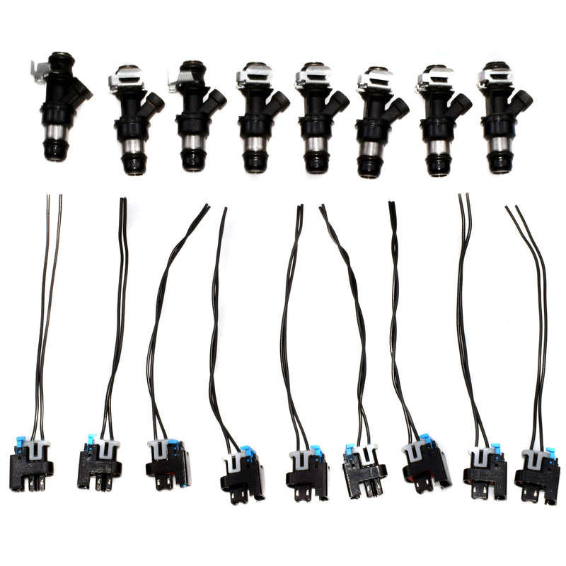 Fuel Injector & Pigtail Wire Connector Set 17pcs Fit 01-07 GMC Cadillac 17113553