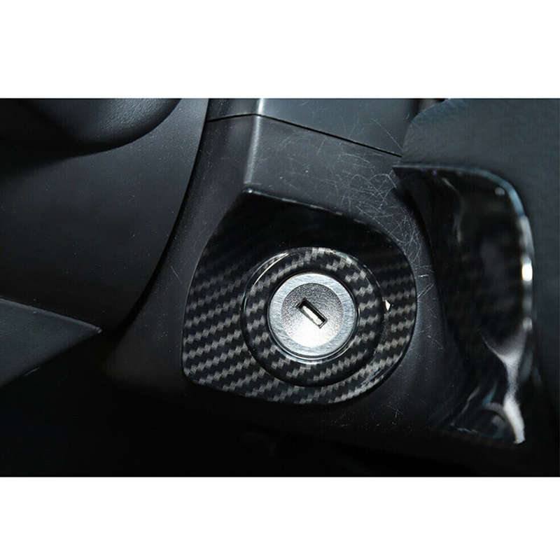 Black ABS Engine Start Key Socket Cover Trim Fit for Ford Mustang 2010-14 New