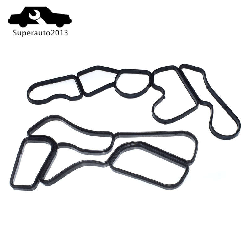 2PCS Engine Oil Filter Housing & Oil Cooler Gasket For Mercedes-benz C230 CL550