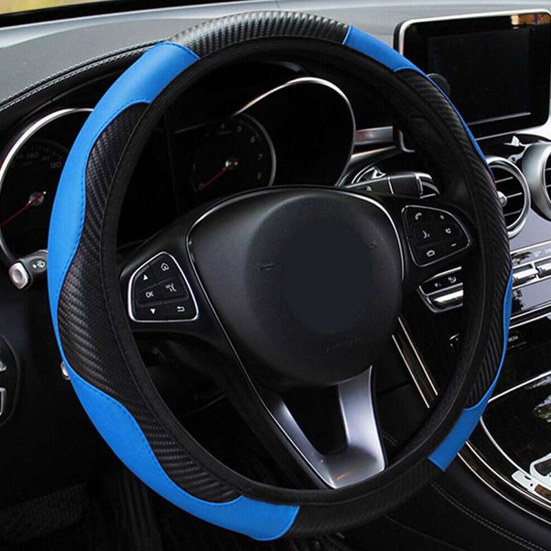 Universal 38cm/15'' Car Microfiber Leather Skidproof Steering Wheel Cover Hot