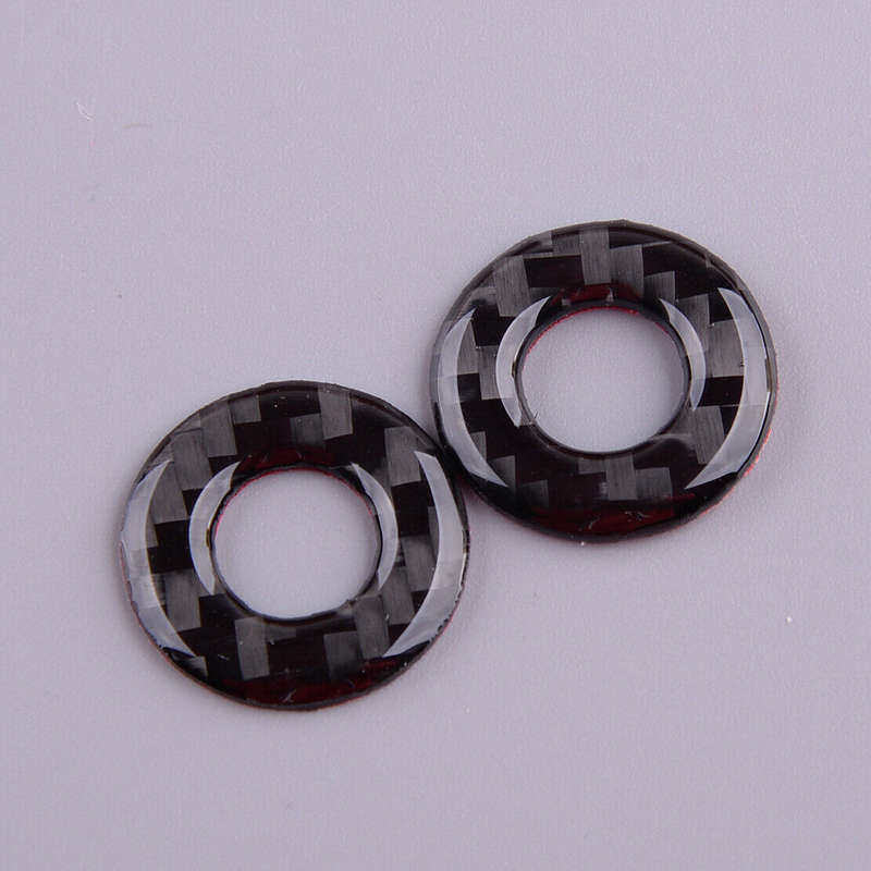 2x Interior Door Lock Cover Decor Carbon Fiber Fit For Dodge Challenger 2008-14