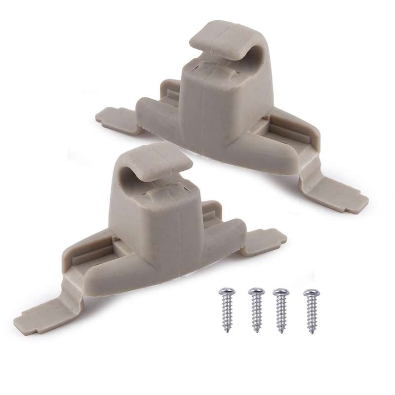 2x Beige/Grey Sun Visor Clip Set Fit For BMW E46 M3 323Ci 328Ci 325xi 323i 330xi