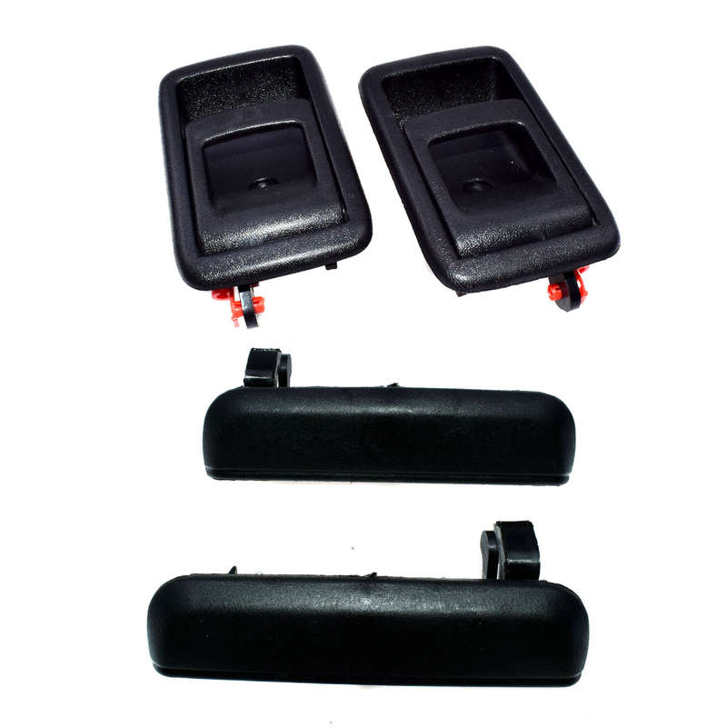 Black 4pcs Outside Inside Rear Left Right Door Handles For 95-98 Toyota Tercel