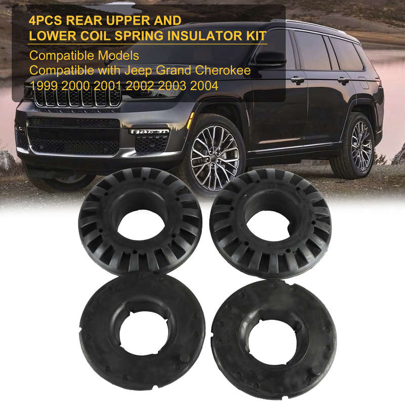 4X Rear Upper Lower Rubber Spring Isolator For Jeep Grand Cherokee 1999-2004