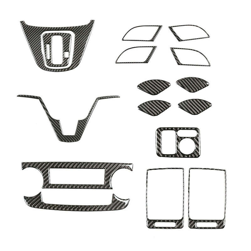 Carbon Fiber Interior Decorative Cover Trim Set Fit for Honda CR-V CRV 2007-2011
