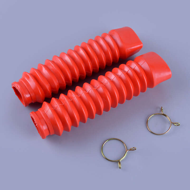 2pcs Red Front Rubber Gaiter Boots Fork Shock Absorber Dust Cover For Motorcycle