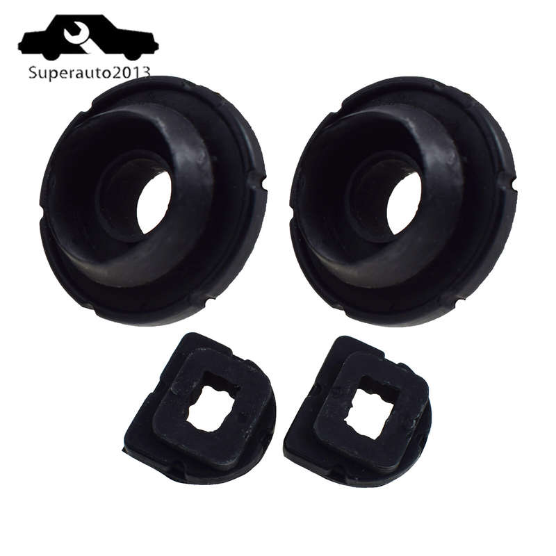 2X Upper & 2X Lower Cushion Bushing Radiator Mount Rubber For Ford Fiesta Mazda