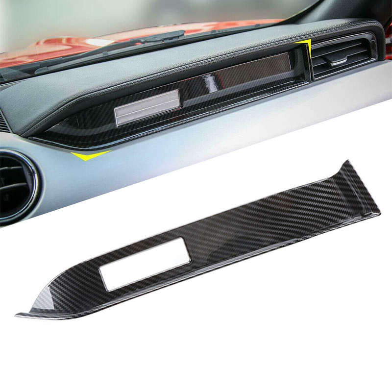 Carbon Fiber Grain Co-pilot Dashboard Cover Fit For Ford Mustang 2015-2019