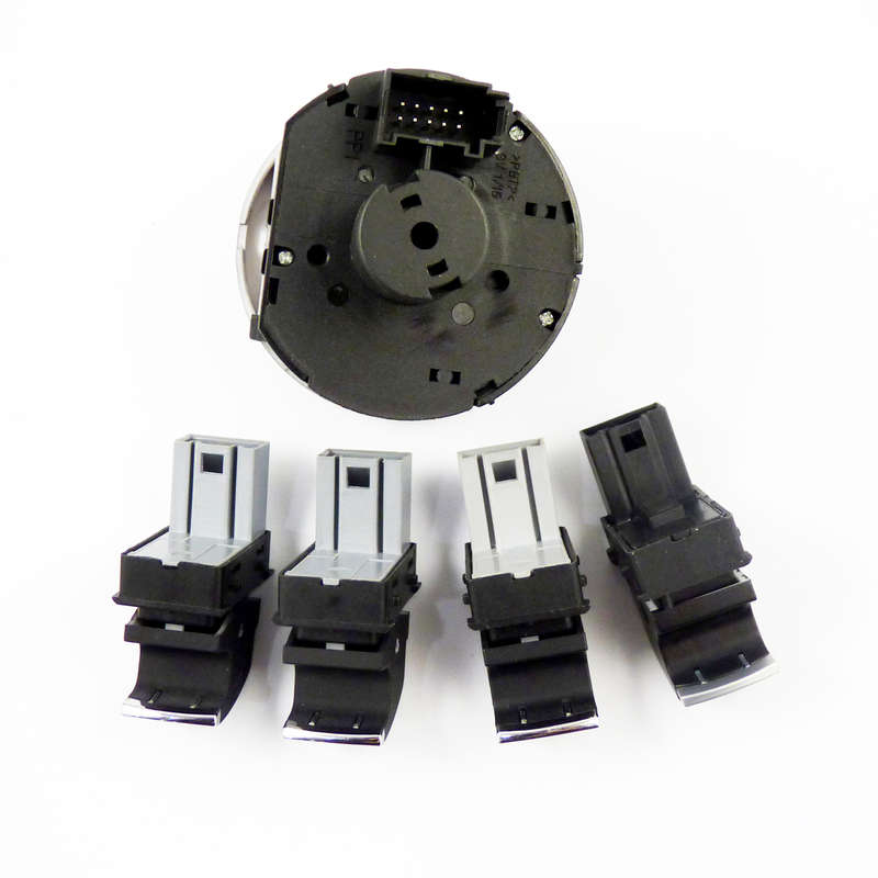 Chrome Headlight Window Master Switches Controls For VW 5ND959857 Set of 8 PCS