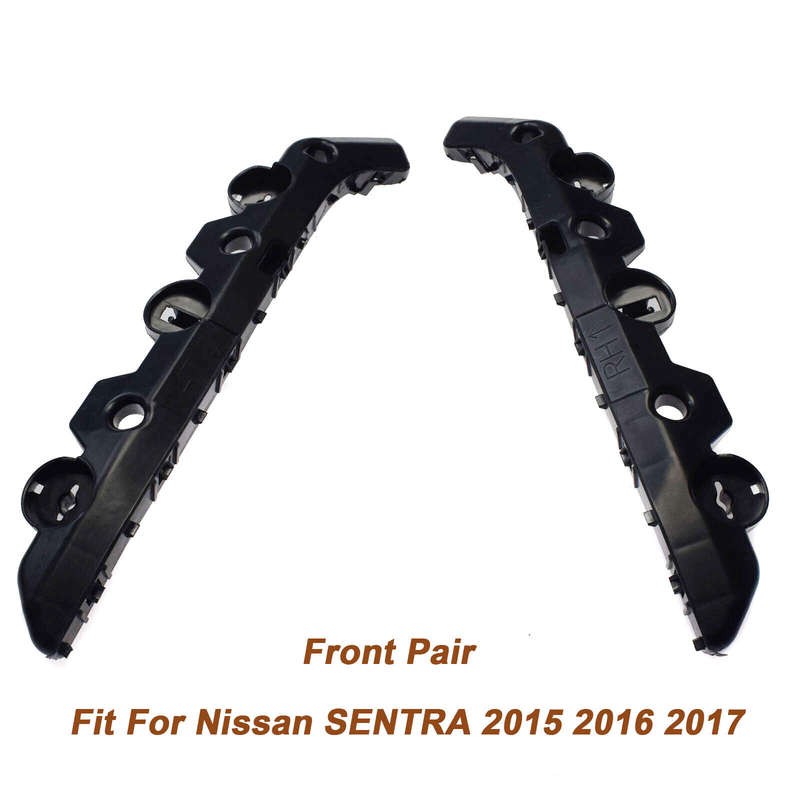 Front Pair For Nissan SENTRA 16-19 Bumper Bracket Retainer Beam Mount Support