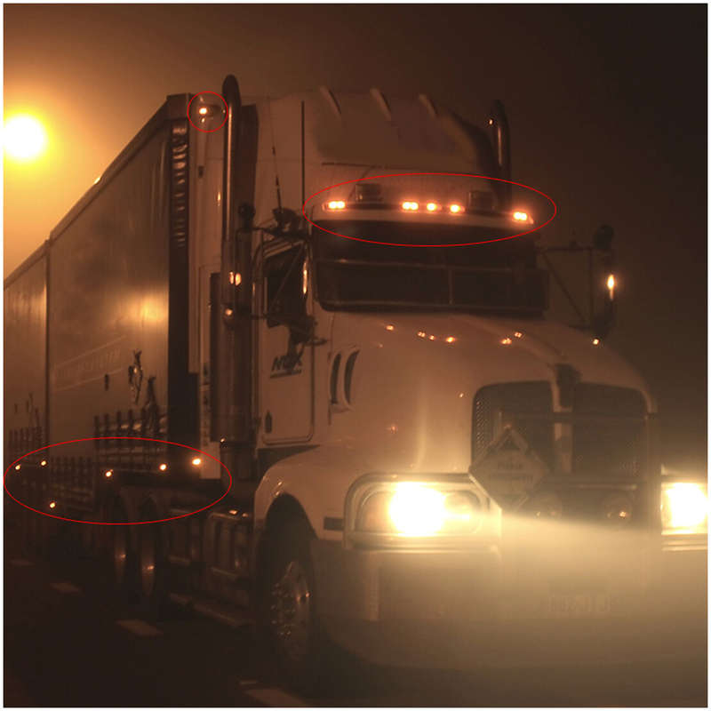 10pcs Amber Rock Round Side Marker Lights LED Button Lamps Truck Trailer Lights