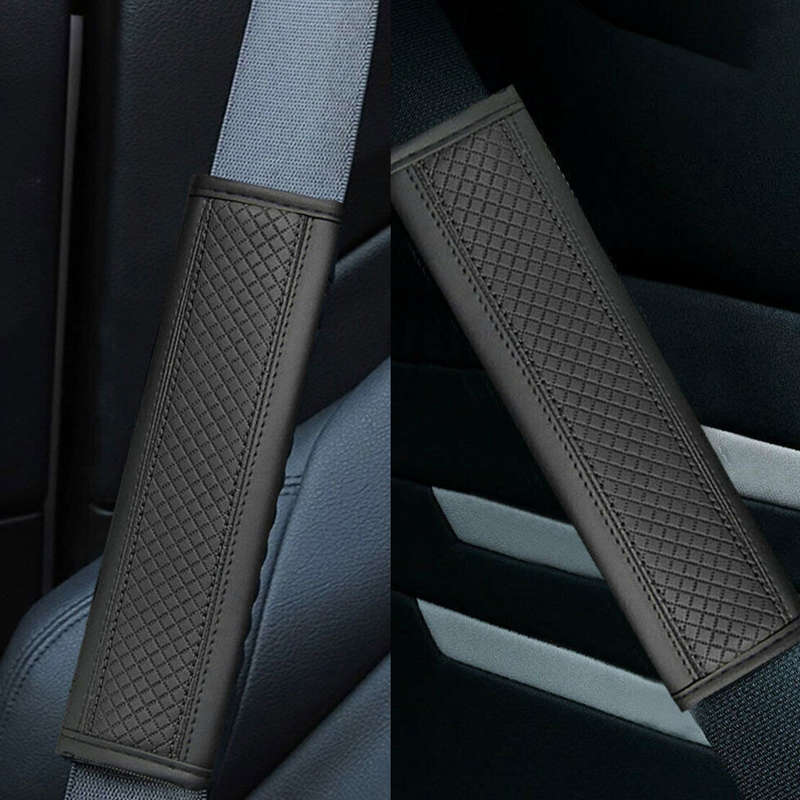 Car Seat Belt Cover Shoulder Strap Pad Cushion Harness PU Leather