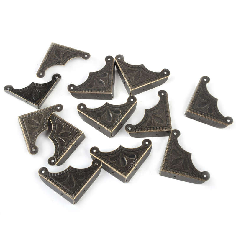 12pcs Antique Furniture Edge Corner Protector Guard Gift Box Desk Wooden Case