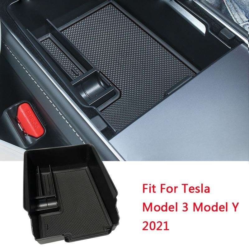 Fit For Tesla Model 3 2021 Center Console Armrest Storage Box Organizer Tray.