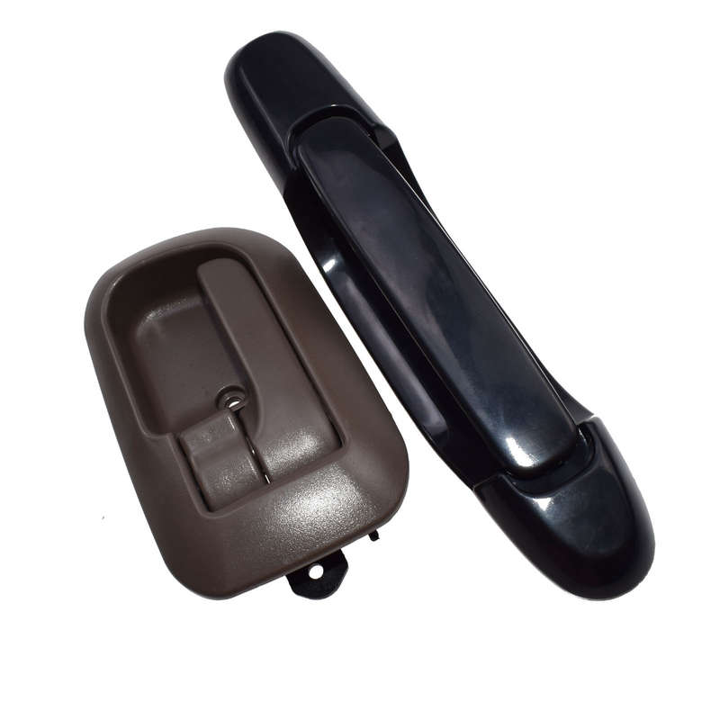 Set 2 Black Outside Brown Inside Rear Left Door Handles For 98-03 TOYOTA SIENNA