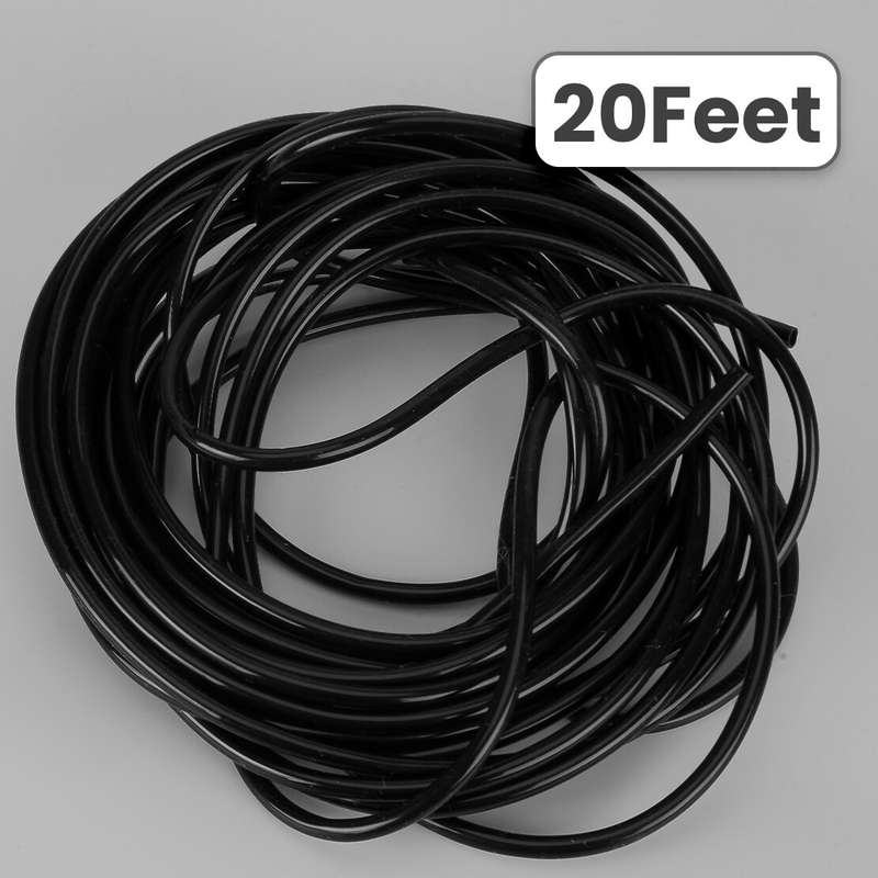 1x Black Universal Silicone Air Vacuum Hose Line Pipe Tube 20 Feet Use