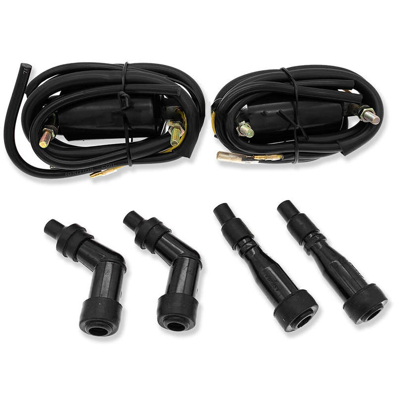 2x Ignition Coils Assembly with Spark Plug Caps fit for Suzuki GS550 GS850