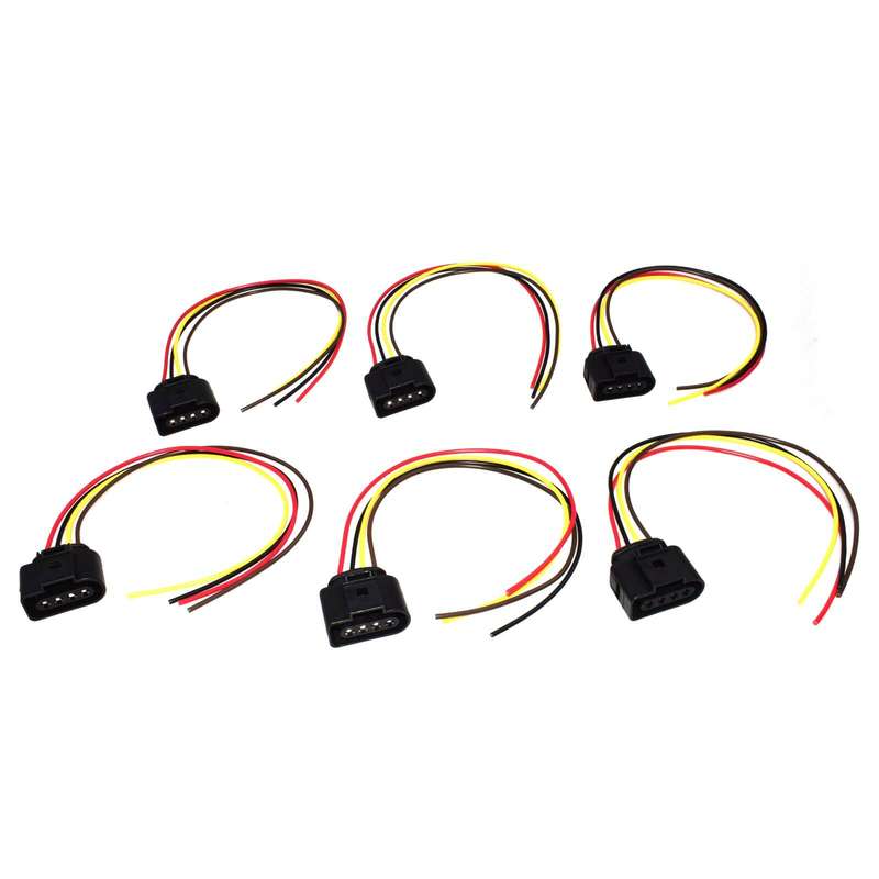 6PCS For Audi VW 4 Pin Ignition Coil Repair Connector Pigtail Wire Harness New
