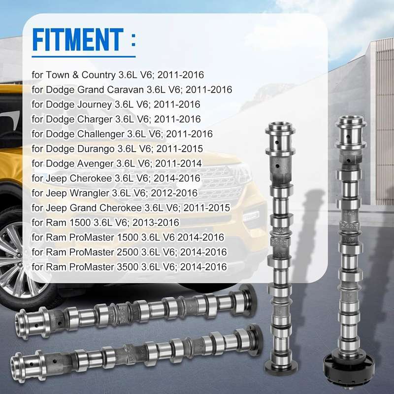 Engine Camshafts 5184377AG Fit For Jeep Dodge Chrysler Ram 3.6L Set 11-18