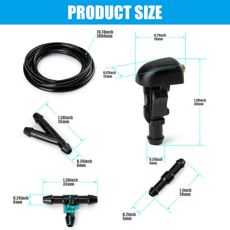 For Ford Edge F-250 F-350 Windshield Washer Fluid it Spray Jet Nozzle & Hose