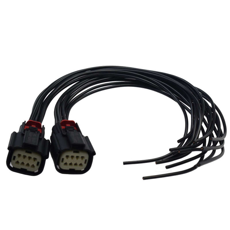 2PCS Headlight 6-Pin Wire 8Way Pigtail Connector For 2016-18 Chevrolet Silverado
