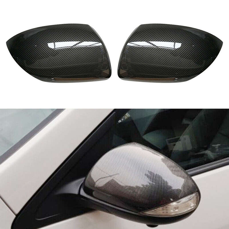 1pair Carbon Fiber Look Side Rearview Mirror Cover Cap Fit For Mazda 3 6