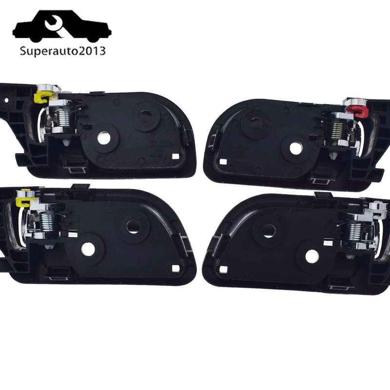 4PCS Interior Door Handle Front Rear LH RH w/Chrome For 2003-2007 Honda Accord