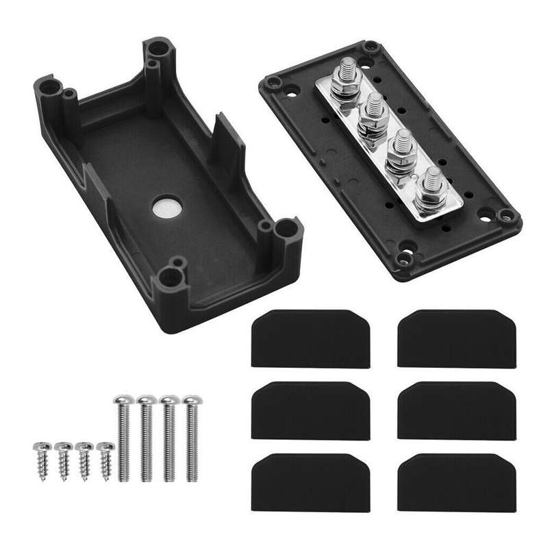 Universal 48V 300A M8(5/16") 4 Stud Heavy Duty Bus Bar Power Distribution Block~