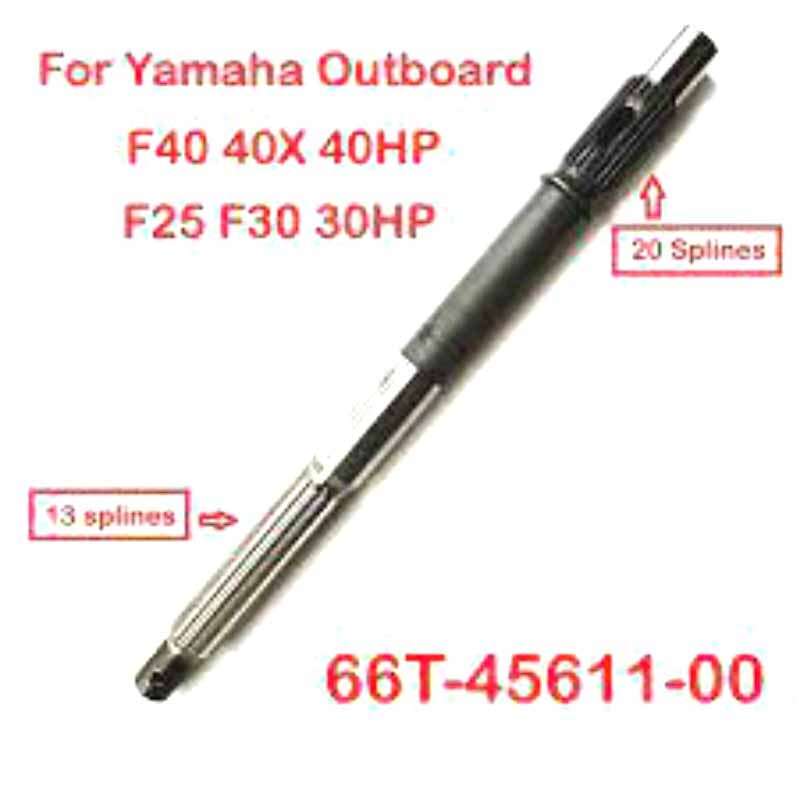 66T-45611-00 Propeller Shaft For Yamaha F25 F30 F40 40X HP Outboard 66T-45611