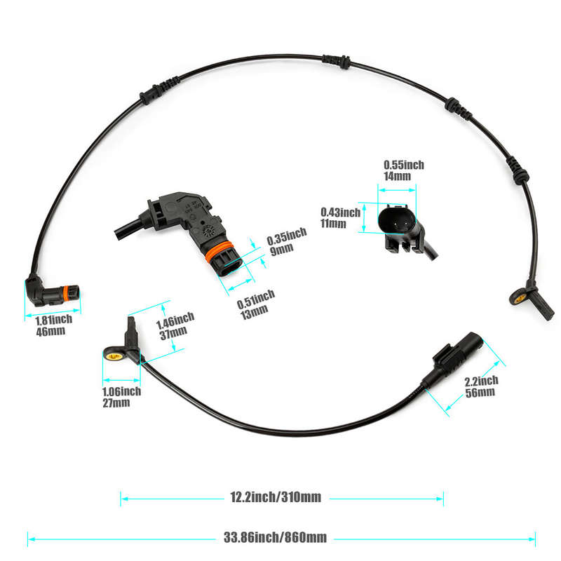 4x Front Rear ABS Wheel Speed Sensor For Mercedes-Benz R320 R350 R500 1645400717