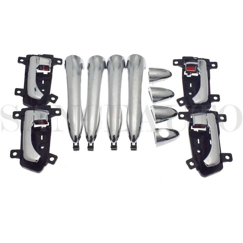 8PCS Outside Inside Door Handle Chrome Front Rear LH RH for Kia Sportage 2011-16
