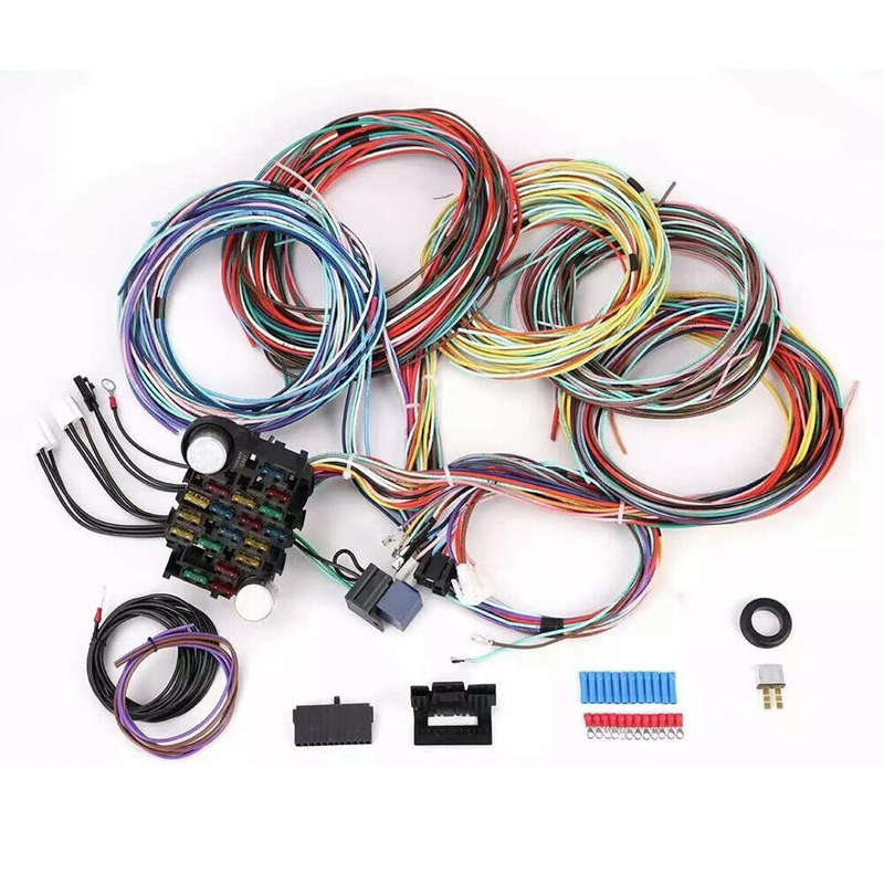 For Chevy for Ford Universal 21 Circuit Wiring Harness Rods Extra Long Wires