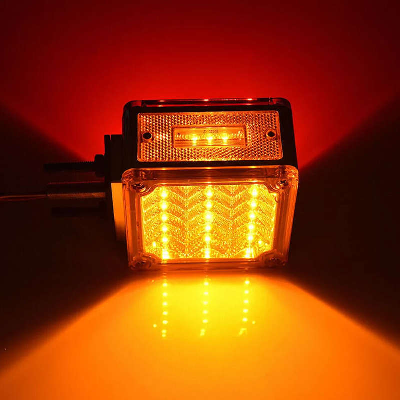 1pair 39LED Dual Face Stud Mount Pedestal Fender Turn Signal Marker Light Lamp