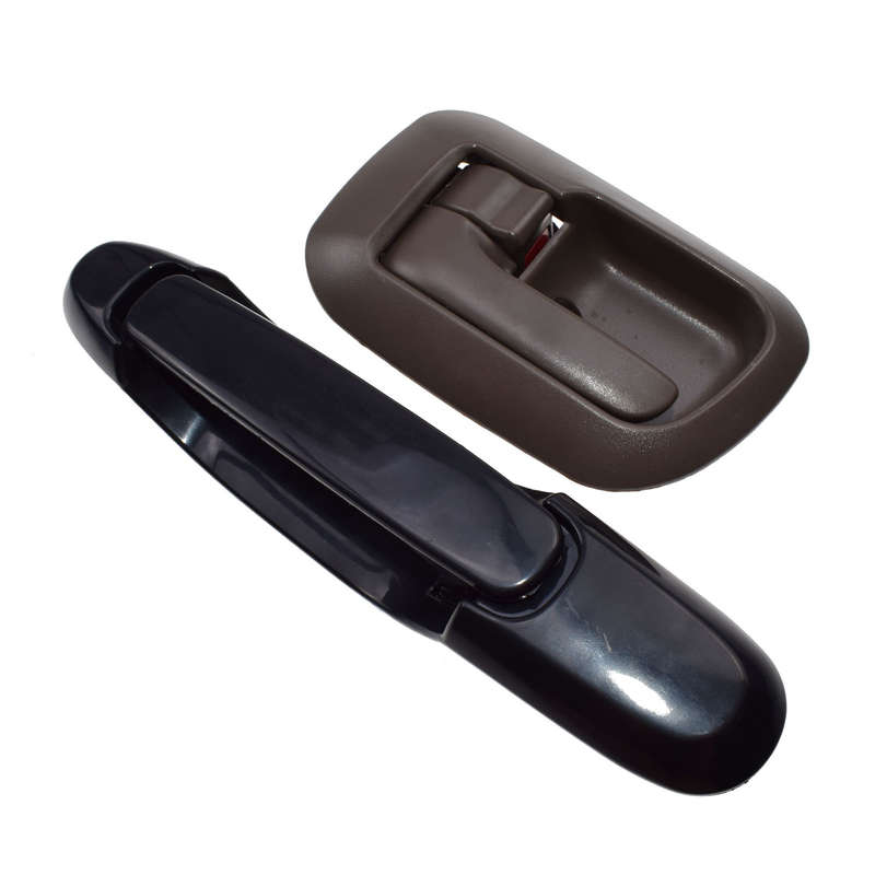 Set 2 Black Outside Brown Inside Rear Left Door Handles For 98-03 TOYOTA SIENNA