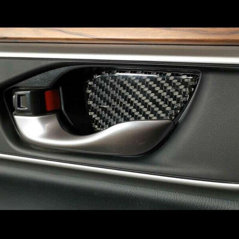 4Pcs Carbon Fiber Inner Door Bowl Cover Fit For Honda CR-V CRV 2017-2021 New