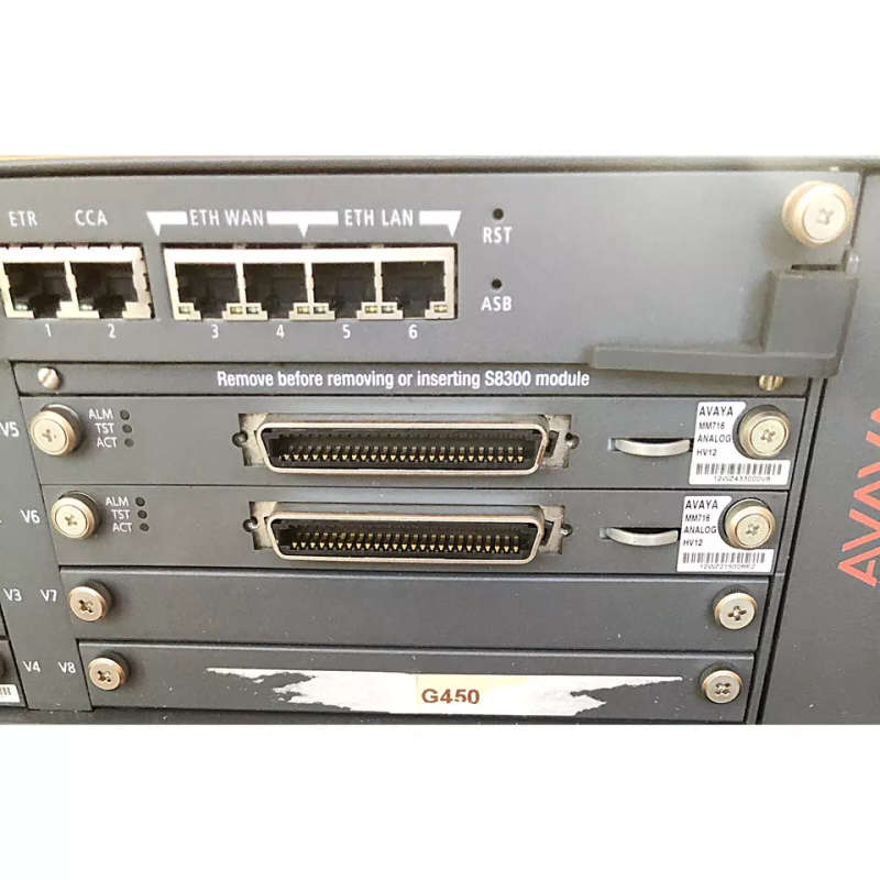 AVAYA G450 Media Gateway with 2-MP80, 2-MM716, 1-MM710B, 1-MM711, 1-S8300D
