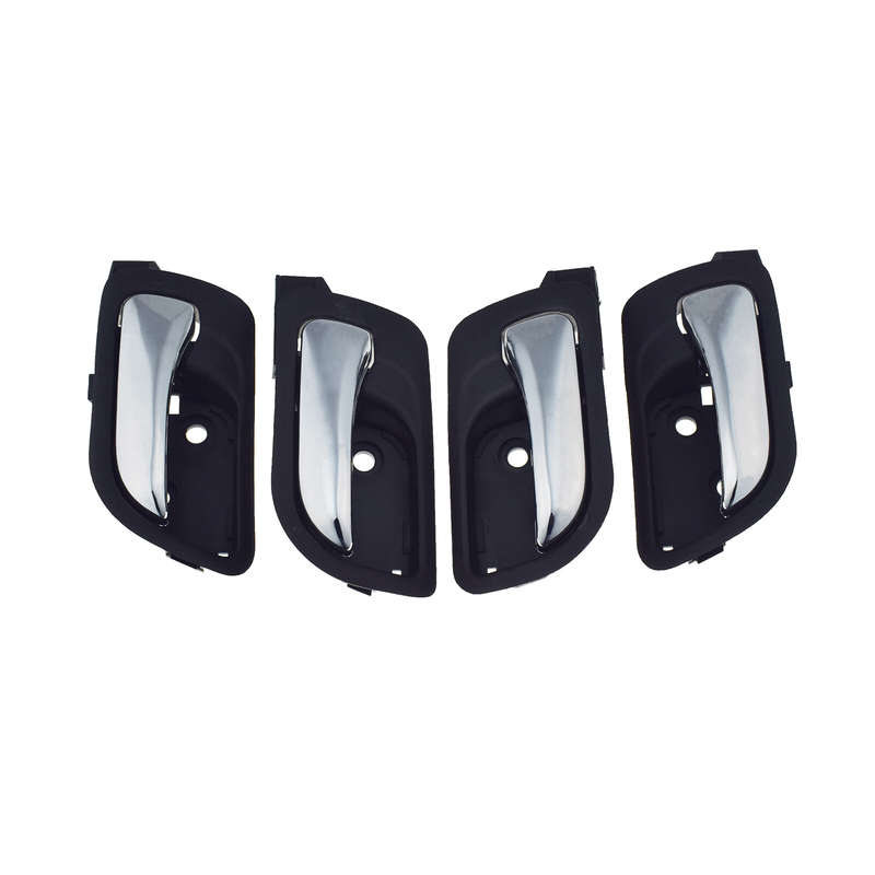 4PCS Interior Door Handle Front Rear Left Right w/Chrome For 03-07 Honda Accord