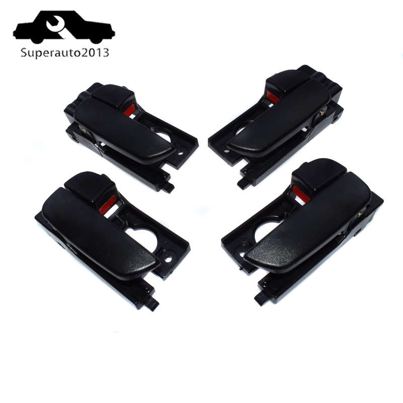 4X Front Rear Left Right Inside Door Handle Black For 2007-11 Hyundai Accent New