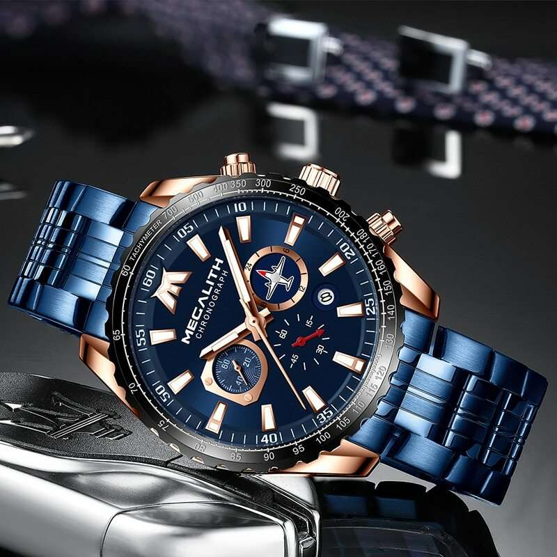 Image 3 - MEGALITH Sports Watches Men Aircraft Pointer Luminous Quartz Watch 30M