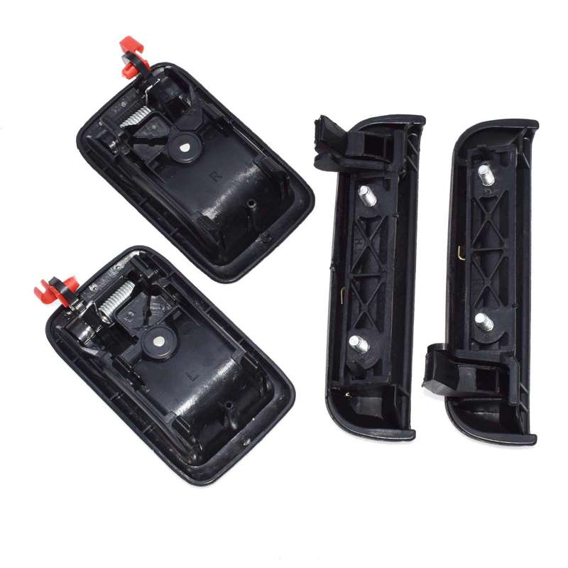 Black 4pcs Outside Inside Rear Left Right Door Handles For 95-98 Toyota Tercel