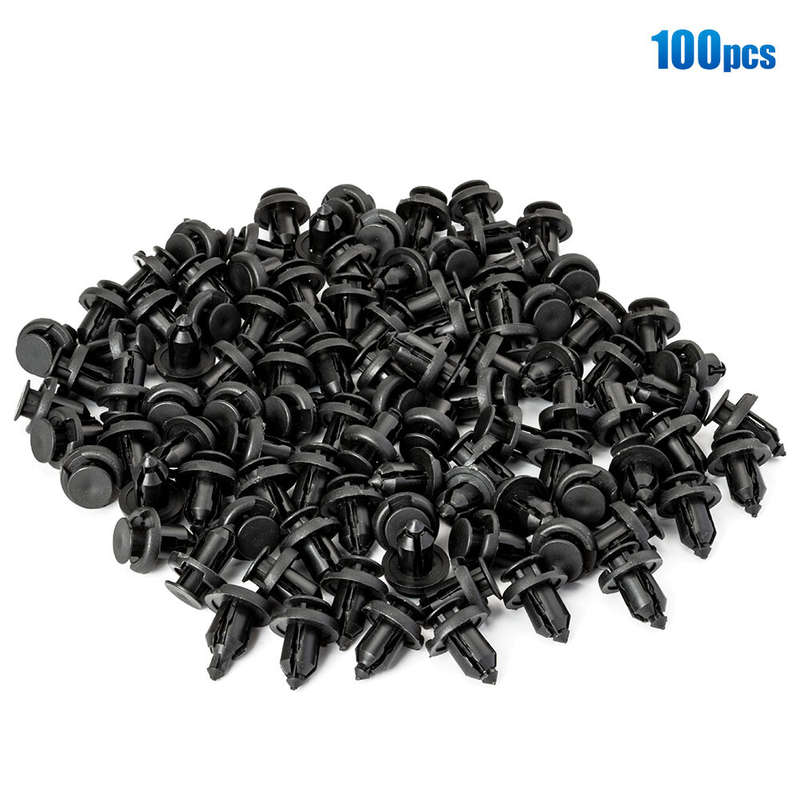 100pcs Clips Push Type Rivet Retainer Bumper Pin 10mm Fastener For Honda Acura