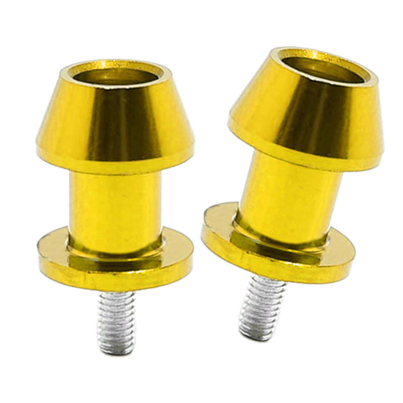 8MM Swingarm Spools Coil Slider Stand Screws M8 2pcs Gold Motorcycle